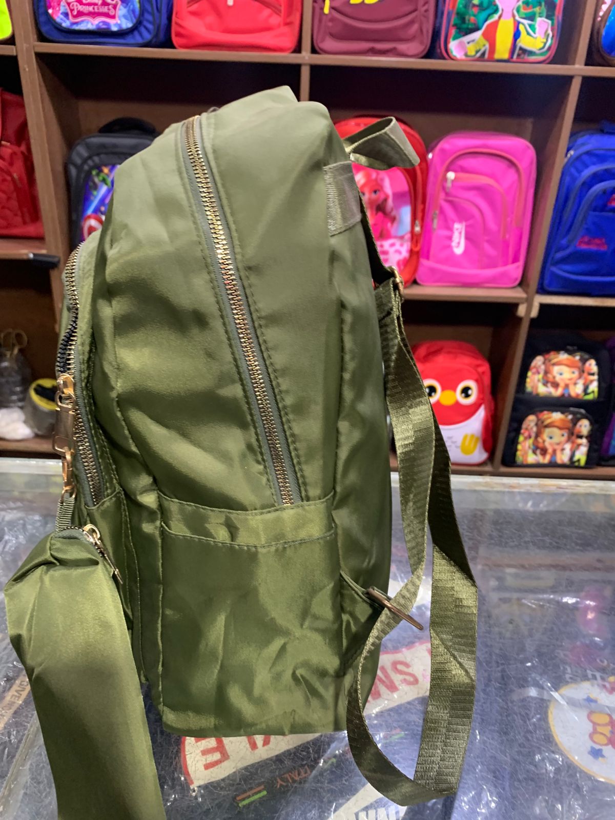 Premium Olive Green Quilted Backpack – Elegant and Practical