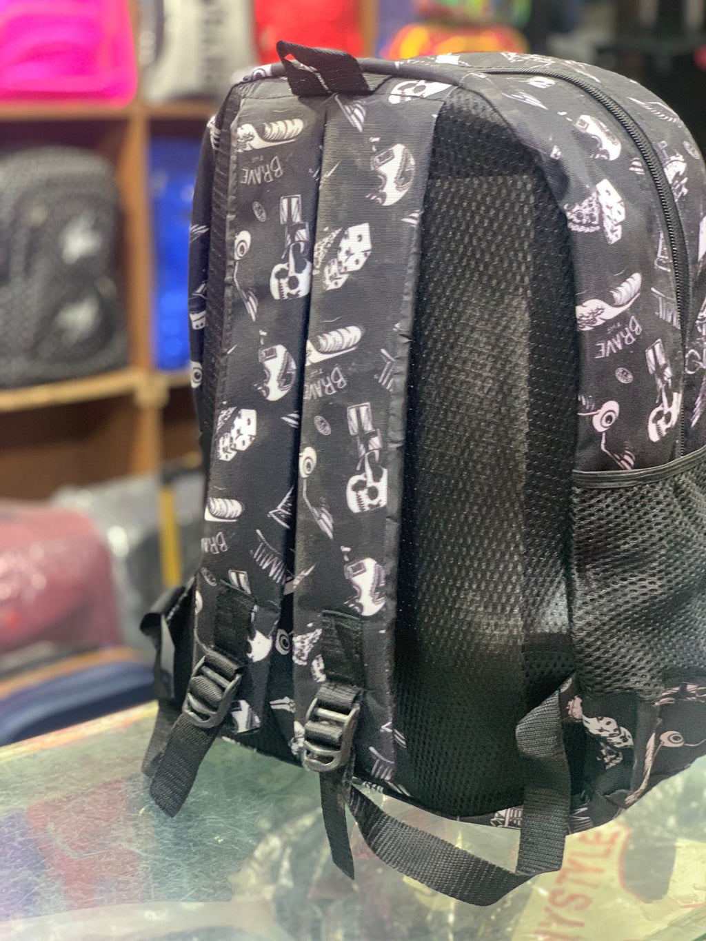 Black Printed Adidas Backpack – Trendy and Spacious